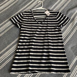 J. Crew Navy/white stripe “studio tee”
